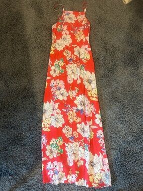 Band of Gypsies Red Floral Maxi Dress